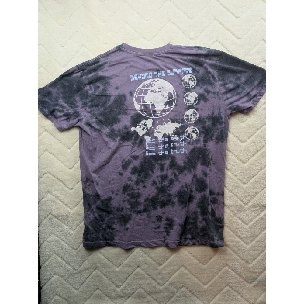 Neon Riot Beyond the Surface Tie Dye Graphic Tee Purple Black XL Mens